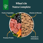 ULTIMATE PET NUTRITION Nutra Complete Freeze Dried Raw Dog Food, Veterinarian Formulated with Antioxidants, Prebiotics & Amino Acids (3 Pound, Beef)