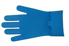 Pet Grooming Gloves - Hair Removal, Massage, and Bathing Shampoo Gloves in Blue