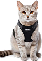 Cat Harness Escape Proof with Leash for Walking, Travel Vest Soft Chest Support, Adjustable Size, Escape Proof Soft Adjustable Vest Harnesses, Breathable, Kittens, Small Dogs (美/背縄/黒2/S)