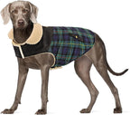 Winter Coat for Small and Medium Dogs, Puppy Plaid Jacket, Cotton Coat for Cold Weather, Windproof Warm Dog Garments, Pet Thickened Outfits Indoor Outdoor, Green L