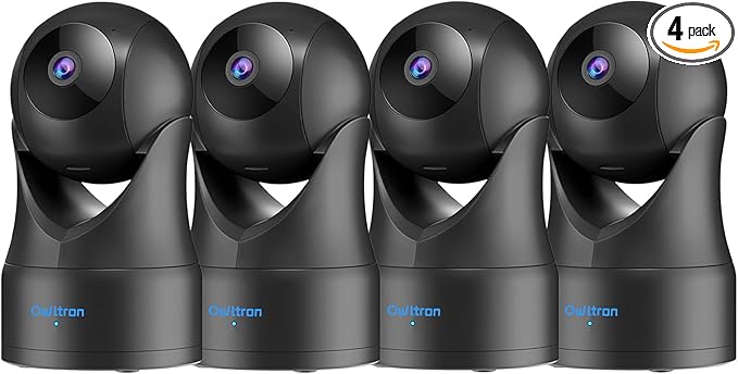 owltron Indoor Security Camera, 360 Pan/Tilt Home Cameras with Motion Detection, Pet Cam with Phone App, 2K WiFi Baby Monitor with Night Vision & Two Way Audio, 4 Pack
