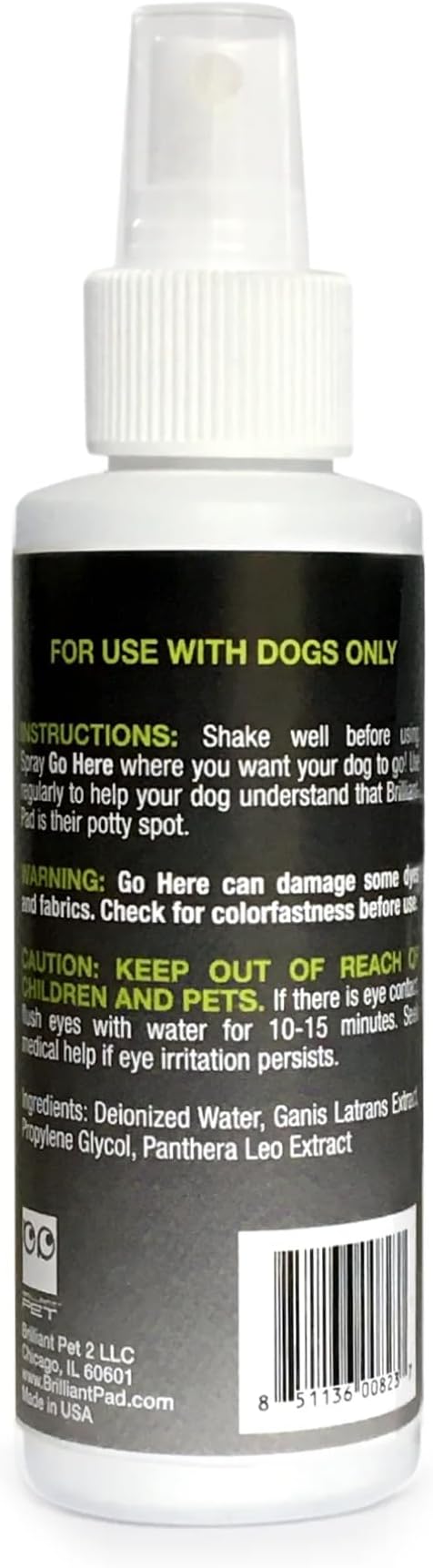 BrilliantPad Go Here! Puppy Potty Training Spray | Natural Attractant, Dog & Puppy Home Housebreaking Aid for Pets | Safe for Animals, Furniture & Plants | Use on Pee Pads Indoor & Outdoor | 4oz
