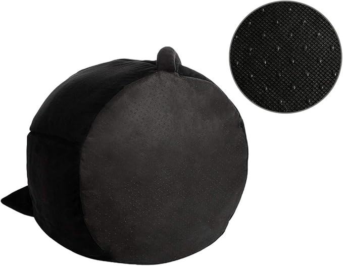 Hollypet Cozy Pet Bed Warm Cave Nest Sleeping Bed Kitty Shape Puppy House for Cats, 17 x 17 inches, Black