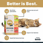 Because it's Better Pate Complete Meal, Variety Pack, Ocean, Turkey and Chicken Flavors 2.6 oz Pouches, Wet Cat Food, 12 Count