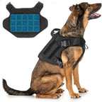 Tactical Dog Cooling Harness Vest with Gel Ice Packs, No Pull Cooling Vest for Summer, Dog Harness with Handle, Adjustable Dog Vest Harness for Summer Walking Hiking Training (Medium)