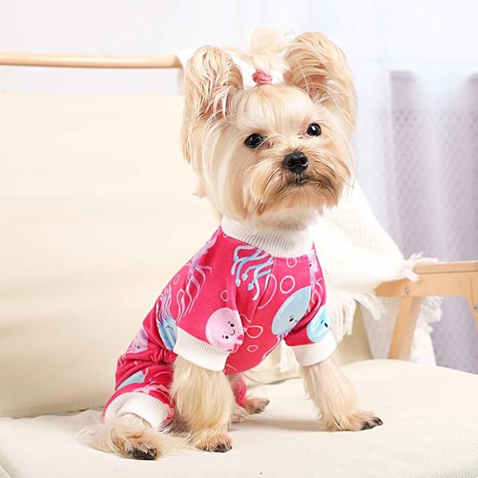 Dog Pajamas for Small Dogs Girl Boy Puppy Pjs Summer Pet Onesies for Chihuahua Yorkie Teacup Cute Soft Material Stretch Able Cat Clothes Outfit Apparel Doggy Jumpsuit