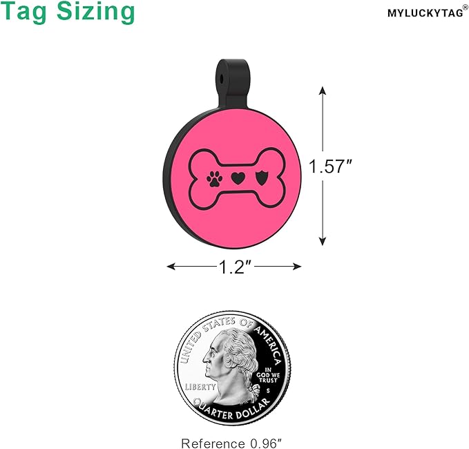 MYLUCKYTAG Silent Silicone QR Code Dog Tags - Scan QR for Instant Pet Location Alerts