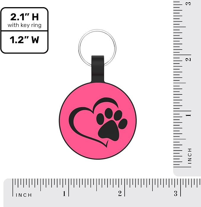 Myluckytag QR Code Silicone Dog & Cat ID Tag - Quiet, Durable, Engraved, Digital Pet Location Alert Email Tag for Dogs and Cats