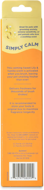 Arm & Hammer “Simply Calm” Dog Grooming Pin & Bristle Deodorizing Brush with Fragrance Transfer Technology – Scented 2-in-1 Brush for Detangling & Shedding, Sweet Lily & Vanilla Scent