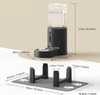 CZPET Elevated Dog Water Bowl Dispenser with Mat for Large Dogs,Tall Raised Pet Waterer Stand,Relieve Neck Pressure,Large Capacity and Drinking Area Noise-Free for Pets (9L+Stand+Mat)