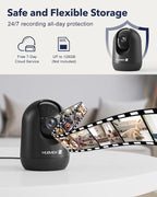 MUBVIEW Cameras for Home Security, Indoor Security Camera, 2.4/5GHz WiFi Wired Camera Ideal for Dog/Elder/Baby, Motion Tracking, Two-Way Audio, Pan Tilt, 7X24, 2K Night Vision PK320B-D