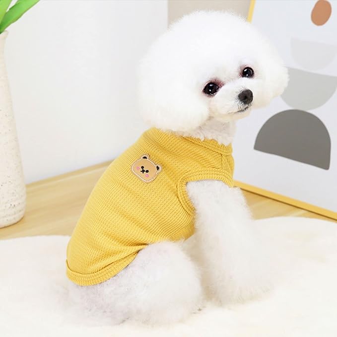 Cotton Dog Shirt Summer Lightweight Pet T-Shirts Soft Breathable Stretchy Cats Dogs Tee Shirt Sleeveless Vest Dog Apparel for Medium Small Dog Clothes