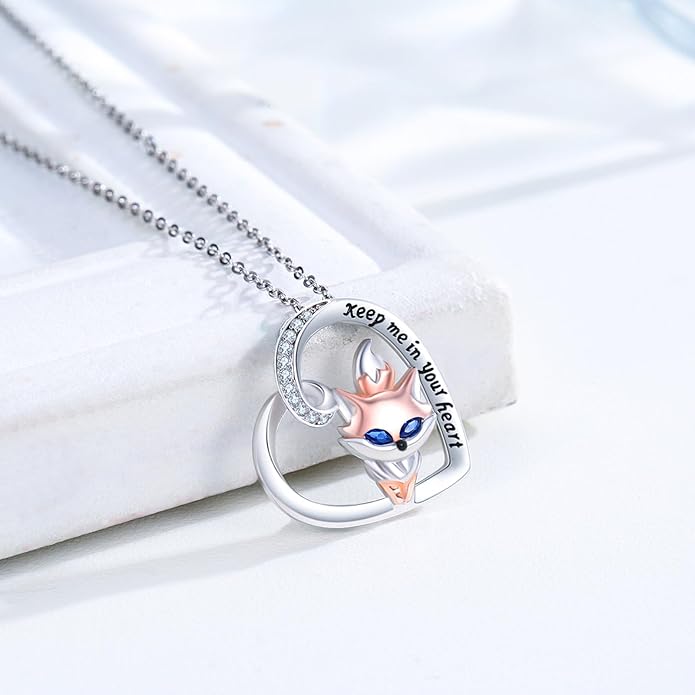 Black Cat/Fox/Owl/Panda/Butterfly/Cat/Dog Paw Print/Mushroom for Women Sterling Silver Animal Pendant Necklace Jewelry Christmas Birthday Gifts for Couples Sisters