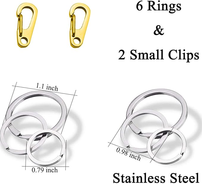 IVIA Dog Tag Clips / 2 Pack/Multiple Size 304 Stainless Steel Quick Clip with Rings/Easy Change Dog Cat ID Tag Holder for Small pet Collars and Harnesses.(2 Small Gold)