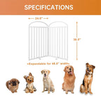 2 Panels Full Matel Freestanding Dog Gates with Door, 48"Extra Wide 36"Tall Free Standing Dog Pet Gate for Indoor & Outdoor. Foldable Pet Fences for Doorways, House, Stairs, Porch, Deck, Yard
