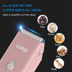 2-in-1 Professional Dog Grooming Kit - Low Noise, Waterproof, USB Rechargeable, and Safe Ceramic Blade - Gift for Dogs and Cats (Pink)