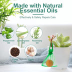 10 Pack Cat Repellent Outdoor to Keep Cats Away, Cat Deterrent Indoor Powered by Peppermint & Lemongrass Oils Safe for Pets & Children, Keeps Cats Out of Furniture, Plants, Specific Areas Effectively