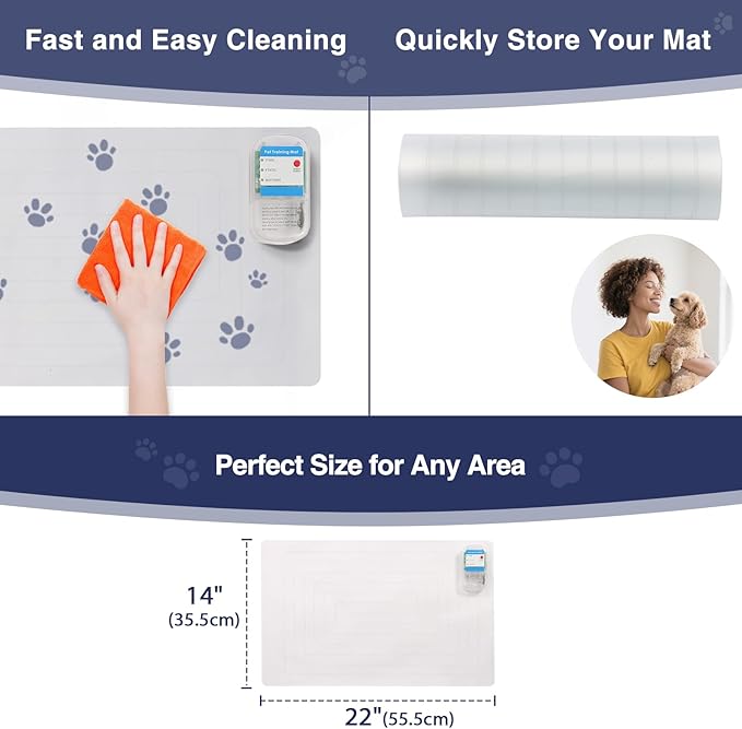 PAPARELA Scat Shock Mat for Dogs and Cats Indoor, Pet Shock Mats for Training Pets, Electric Repellent Mat Keeps Dogs and Cats Off Counter, Couch and Sofa, 3 Training Modes (22"x 14" Two Pieces)