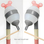 NACOCO Pet Standing Water Dispenser - Cat Dog Standing Bowl with Detachable Pole Automatically Feeding Water Height Adjustable(Grey-Pink Ear)