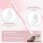 4 Pcs Dual-Sided Cat Toothbrush with Micro Brush Head, Ultra Soft Nano Bristles Pet Toothbrush Kit, Kitten/Puppy Toothbrushes, Fit into Cats/Small Dogs Mouth, Avoid Bleeding Gums