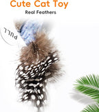 Catnip Cat Toys Satisfy Cat's Natural Hunting Instintion for Indoors Cats Feather Toys Interactive with Lifelike Chirp Sound Chirping Bird Kitten Toy Real Feather(Green Bird)