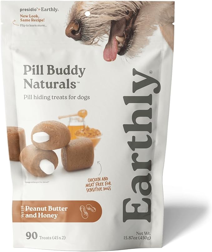 Presidio Pill Buddy Naturals - Honey Recipe Pill Hiding Treats for Dogs - Make A Perfect Pill Concealing Pocket Or Pouch for Any Size Medication - 90 Servings