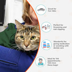 Cozy Comfort Carrier - Small Green Cat Carrier, Cat Holder for Cutting Nails, & Cat Carrier Pouch for Vet Visits, Medication Administration, Dental Care, & Travel