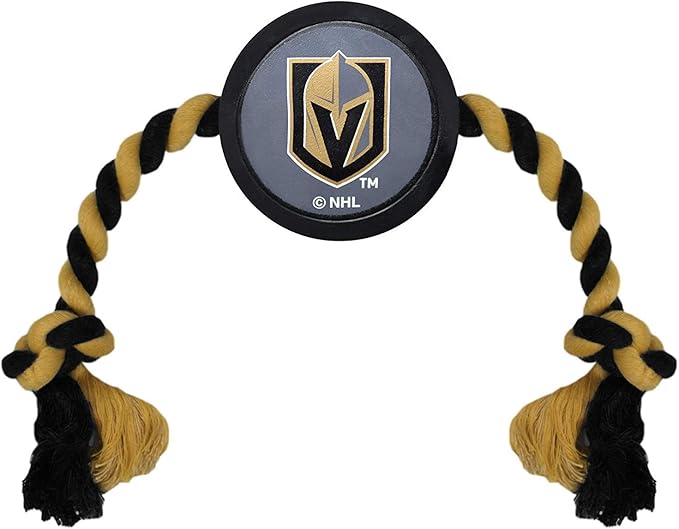Pets First NHL LAS Vegas Golden Knights Puck Toy for Dogs & Cats. Play Hockey with Your Pet with This Licensed Dog Tough Toy Reward!