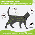 4 Pack Flea and Tick Collar for Cats, Natural Plant Oil Formula Cat Flea Collar Provides 32-Month Protection for Flea Tick Prevention, Waterproof & Adjustable Cat Flea Treatment for Most Cats
