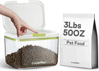 3lbs/50OZ/2.6qt Airtight Dog food storage container with lids,Dog Treat Container With Measuring cup,Dry Pet Food storage bin for Dogs,Cats,and Birds 2.8L