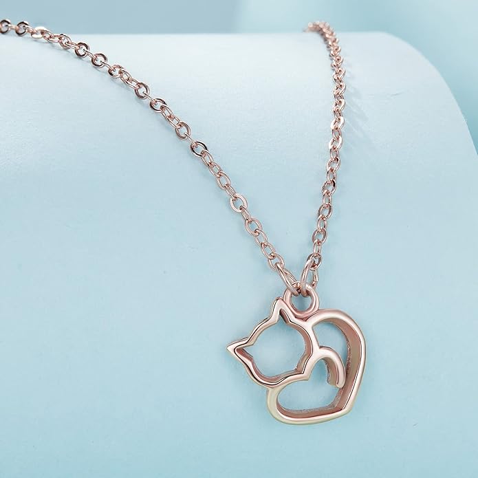 925 Sterling Silver Dog Paw Cat Panda Necklace for Women Cute Dainty Animal Pendant Necklace Gifts for Cat Mom Animals Lover…