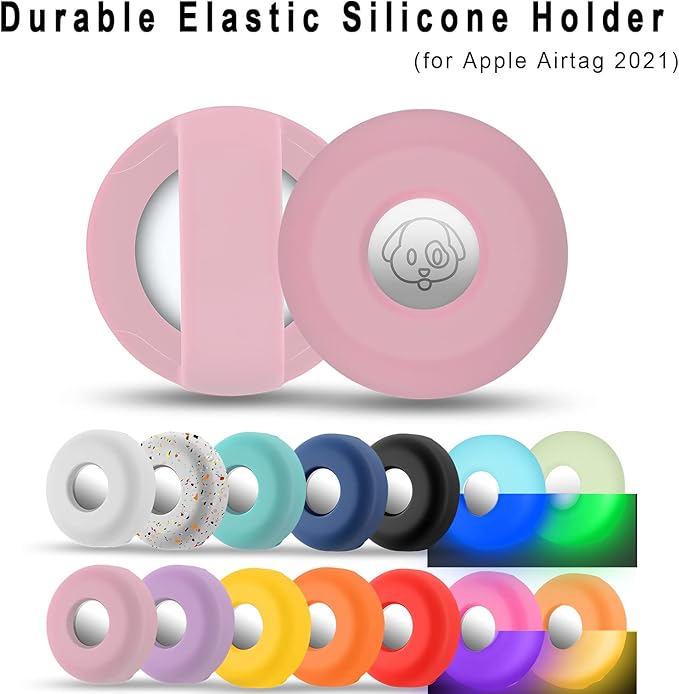 for Airtag Holder for Dog Collar, Cibaabo Silicone Air Tag Case Cover Compatible with Apple Airtags for 0.8-1.2inch Cat Pet Collar Harness Loop