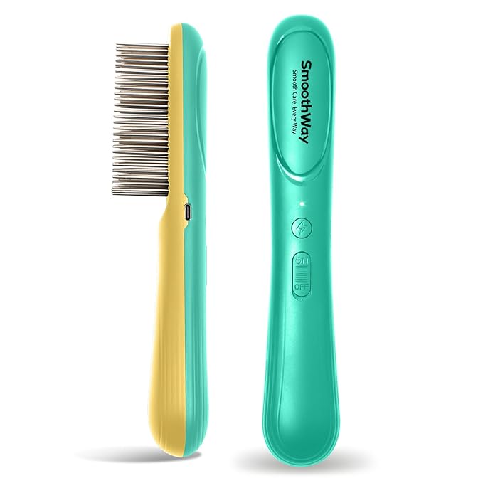 Professional Dual-Mode Flea Comb for Poodles – Micro-Current Assist, Audible Alert, Negative Ion Detangler & Dematting Grooming Tool, USB-C Rechargeable for Long-Haired Pets