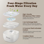 Automatic Cat Feeder and Water Dispenser FW1, 3L Cat Food Dispenser with Locking Lid, Two-in-One Set Timed Dog Feeder for Cats and Puppies, Pet Feeder with Portion Control, 4 Daily Meals