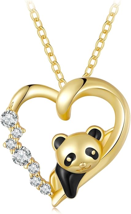 925 Sterling Silver Dog Paw Cat Panda Necklace for Women Cute Dainty Animal Pendant Necklace Gifts for Cat Mom Animals Lover…