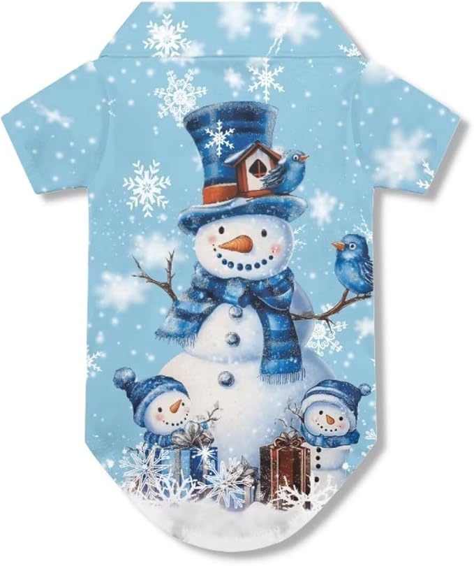 Christmas Dog Shirts for Medium Dog Girls Boys Pet Snowman Clothes Soft Breathable Puppy Shirts Printed Pet T-Shirt Puppy Christmas Cosplay Xmas Pet Apparel for Medium Dogs and Cats