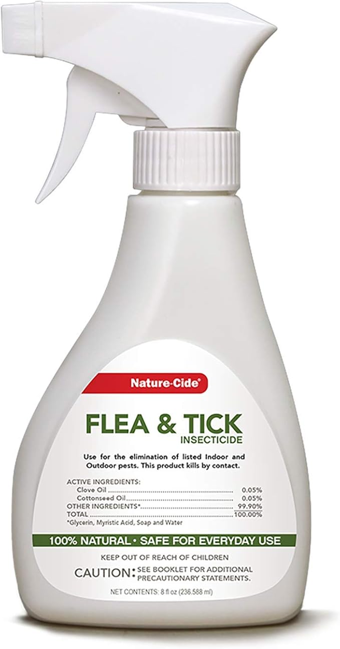 Nature-Cide Flea & Tick. All Natural Tick and Flea Spray for House and Pets to Keep Your Home Safe. Kills on Contact. No Strong Odor. 8 oz