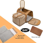 Pet Backpack Carrier for Small Dogs Medium Cats, Puppies,Breathable and Collapsible Design, Portable Travel Bag for Bearded Dragon,Rabbit Cage (Brown +One-Shoulder, Small)