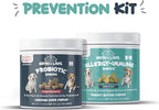Dog Allergy Relief & Probiotic Chews - Omega 3 Salmon Oil for Itch and Shedding Control, Gut Health & Immune Support with Chicken Liver Flavor, for Skin Irritation & Digestive Health (90 Ct Each)