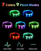 Joytale Light Up Dog Collar, Rainproof and Rechargeable LED, 9 Flashing Modes, Glow for Night Walking, Cuttable Soft Silicone Collar for Small and Medium Dogs, 17.7 Inch