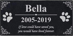 ODB Personalized Pet Memorial Stones, Black Granite Memorial Garden Stone Engraved with Photo, Gifts for Someone Who Lost a Loved One, or Pet, Dog, Cat (Style 1)
