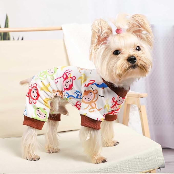 Dog Pajamas for Small Dogs Girl Boy Puppy Pjs Summer Pet Onesies for Chihuahua Yorkie Teacup Cute Soft Material Stretch Able Cat Clothes Outfit Apparel Doggy Jumpsuit