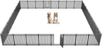 Dog Playpen Metal Dog Fence Outdoor for Yard 32" Height 32 Panels Portable Dog Pen Pet Kennel for RV Camping(Black-Silver)