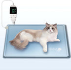 Pet Heating Pad, Dog Heating Pad, Waterproof Adjustable Temperature Indoor Cat Heating Pad with Timer, 86℉-140℉ Easy to Clean Heating Pad, Cloth Cover Included - 13.77" x 19.68" Small