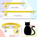 Personalized Safety Elastic Cat Collars with Bell Soft Silicone Cover for Air Tag,Laser Customized Stretch Kitten Collars for Girls Boys Cats (Yellow)