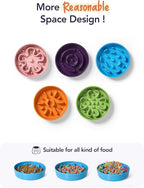 LE TAUCI Slow Feeder Dog Bowls Ceramic, 3 Cups Slow Feeding Dog Bowl Medium Large Breed, Puzzle Pet Dishes,Vortex Blue