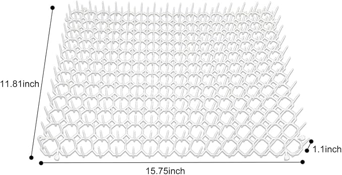 10 Pack Cat Scat Mat – 17 x 14 Inch Flexible Plastic Spike Mats, Cat Deterrent Pad for Indoor Outdoor Furniture & Garden Use, Keep Cats Out of Yard (White)