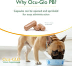 Ocu-GLO PB Vision Supplement for Small Dogs & Cats – Easy to Administer Powder Blend with Lutein, Omega-3 Fatty Acids, Grape Seed Extract and Antioxidants to Promote Eye Health, 30ct Sprinkle Capsules