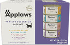 Applaws Natural Wet Canned Cat Food, Made with Limited and Natural Ingredients, Real Protein with No Artificial Additives, Variety Broth Recipe (24 Count, 2.47 oz Cans)