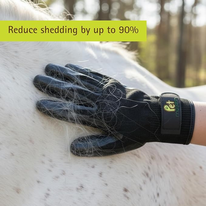 PET MAGASIN® Durable Gentle Dog Washing Gloves (1-Pair) - Premium Pet Grooming Gloves for Dogs, Cats & Horses | Dog Scrubber for Bath | Cat Hair Remover Glove | Bathing Brush (Black, Large)